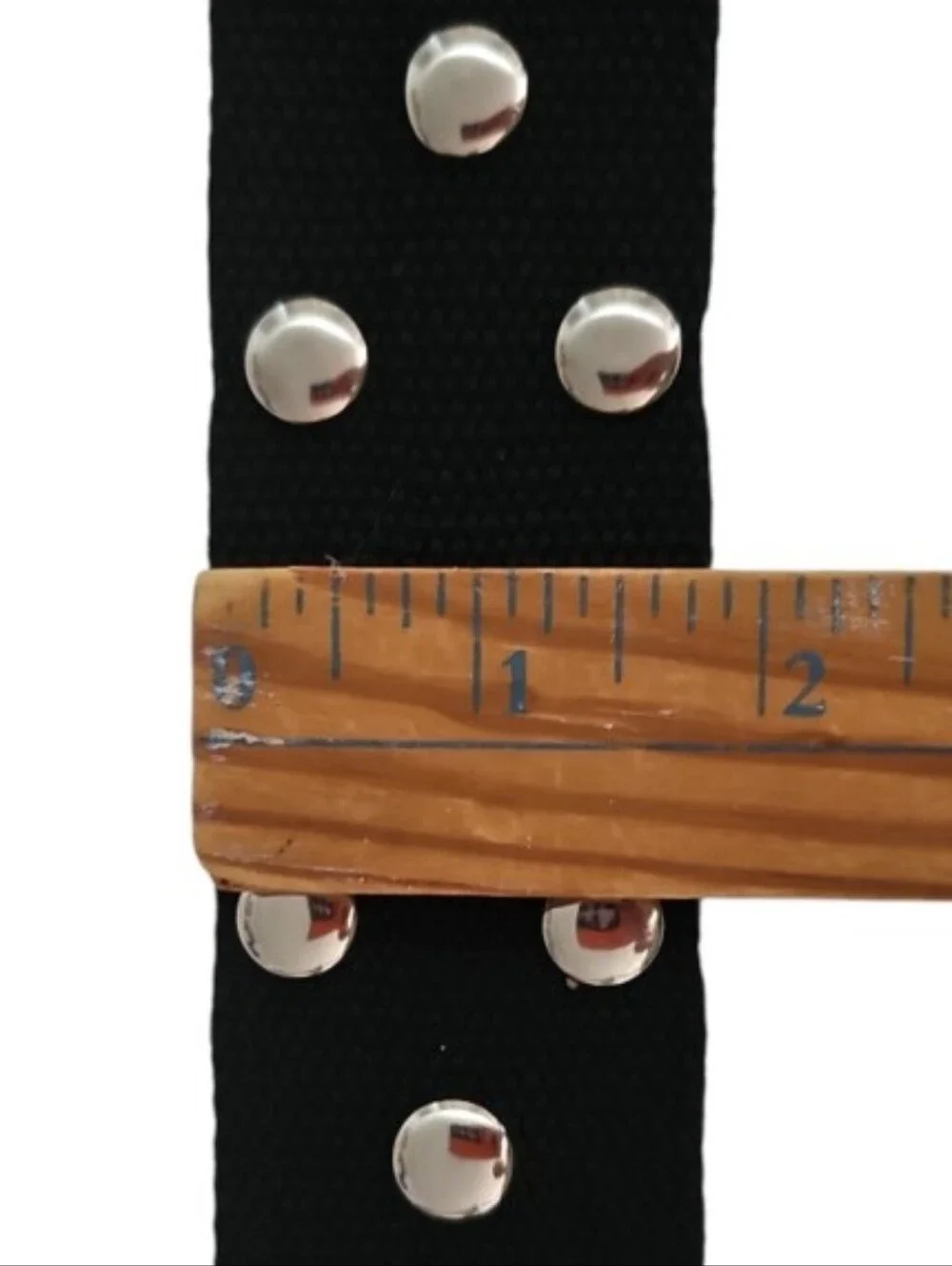 Black Studded Fabric Belt Silver Buckle Wide Y2K Punk Rock Goth Alt Skater Emo